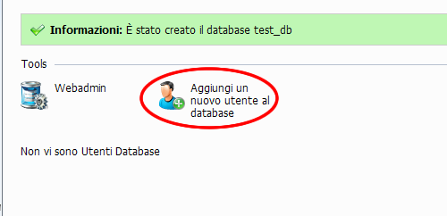 Crea nuovo database