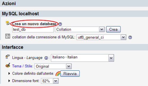 Creazione tabelle in phpmyadmin